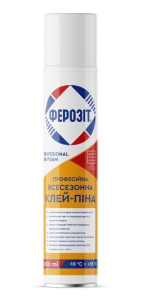 Клей-піна ФЕРОЗІТ для монтажу утеплювача POLYSTYROL FIX FOAM 950g/850ml
